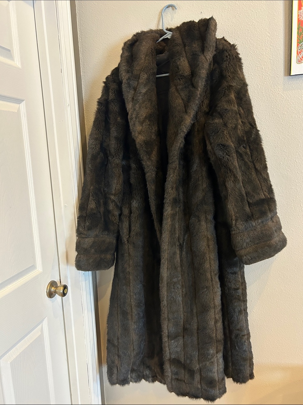 Long Brown Faux Fur Coat - UNISEX - Classic Burning Man Coat